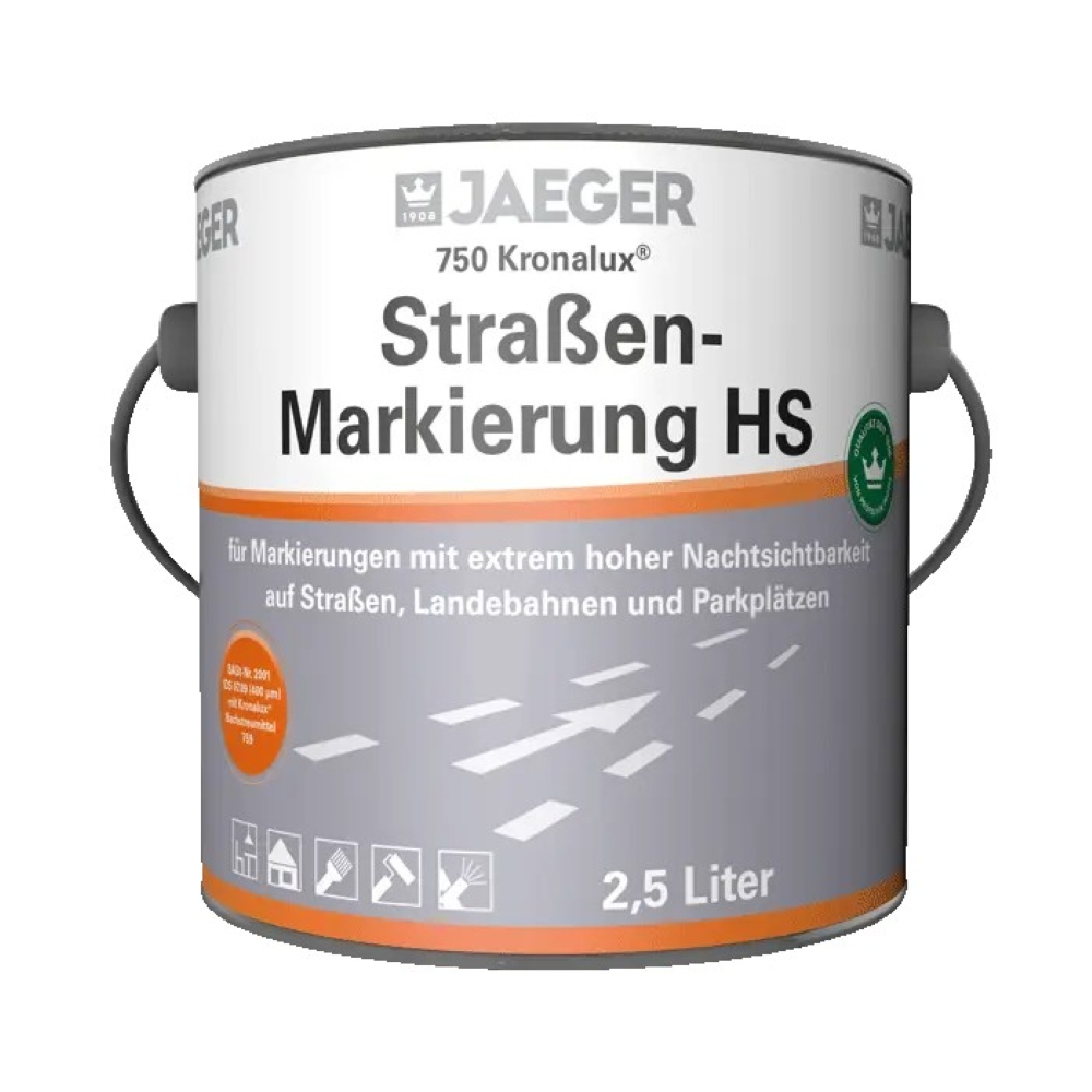 JAEGER HS Kronalux Straßenmarkierungsfarbe 750, RAL 1023- Gelb, 750 ml