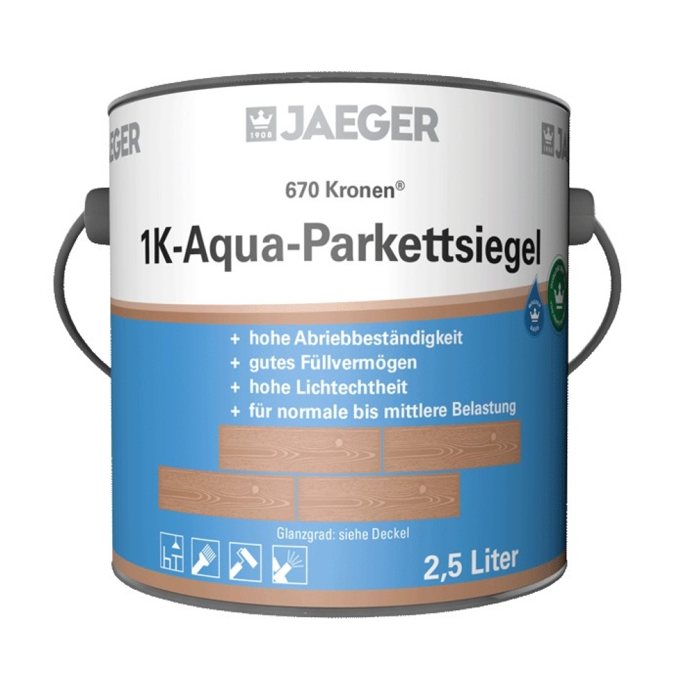 JAEGER Kronen Aqua Parkettsiegel 670, Seidenglänzend, 2,5 l