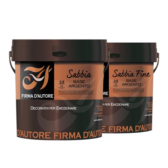 Firma D'Autore Acryl-Endbeschichtung Sabbia Fine Base Argento, 1 l
