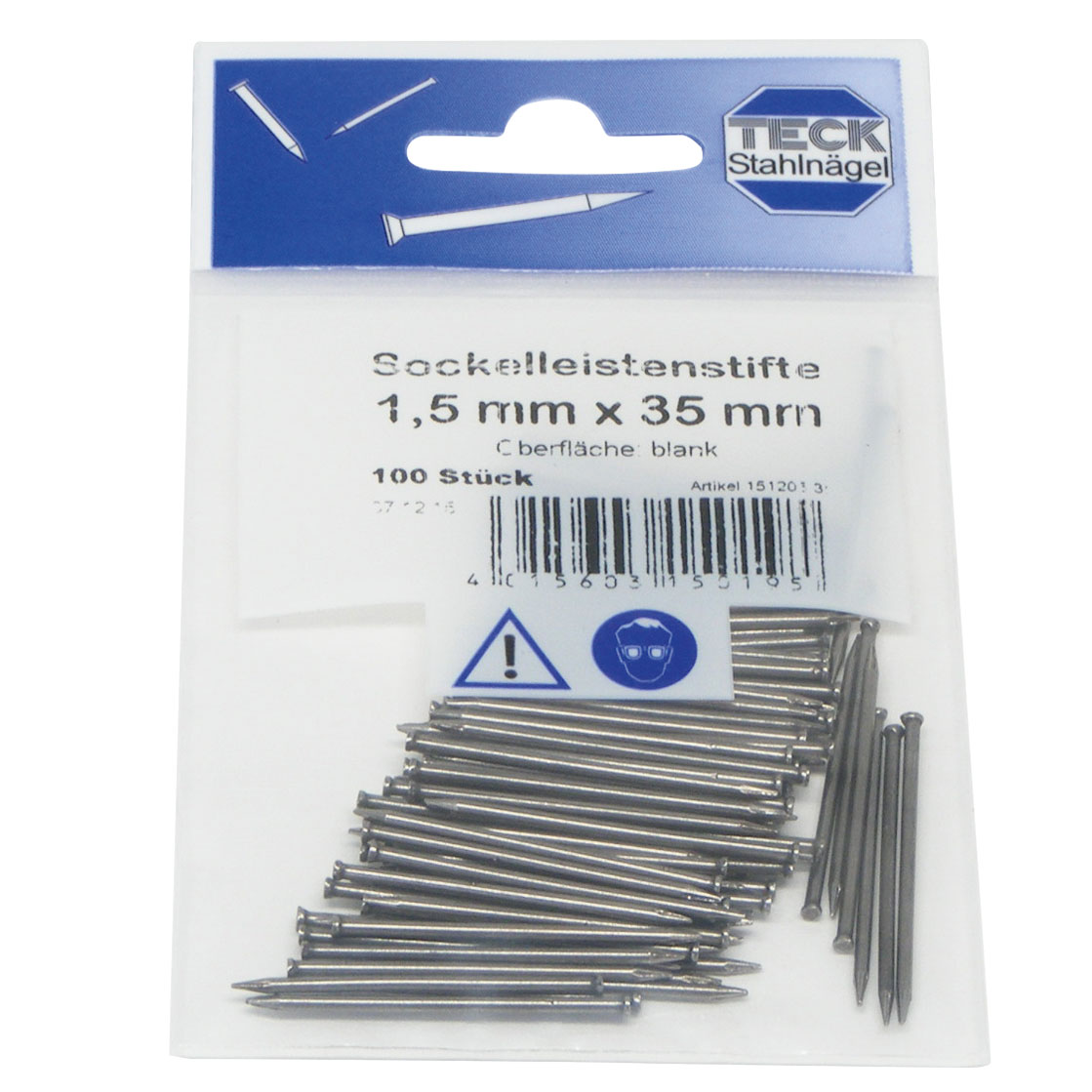 Witte Stahlstifte blank, 1,5 mm x 3,5 cm