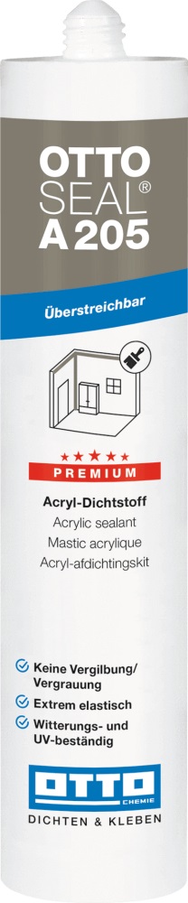OTTOSEAL Acryl-Dichtstoff A 205, Betongrau, 310 ml