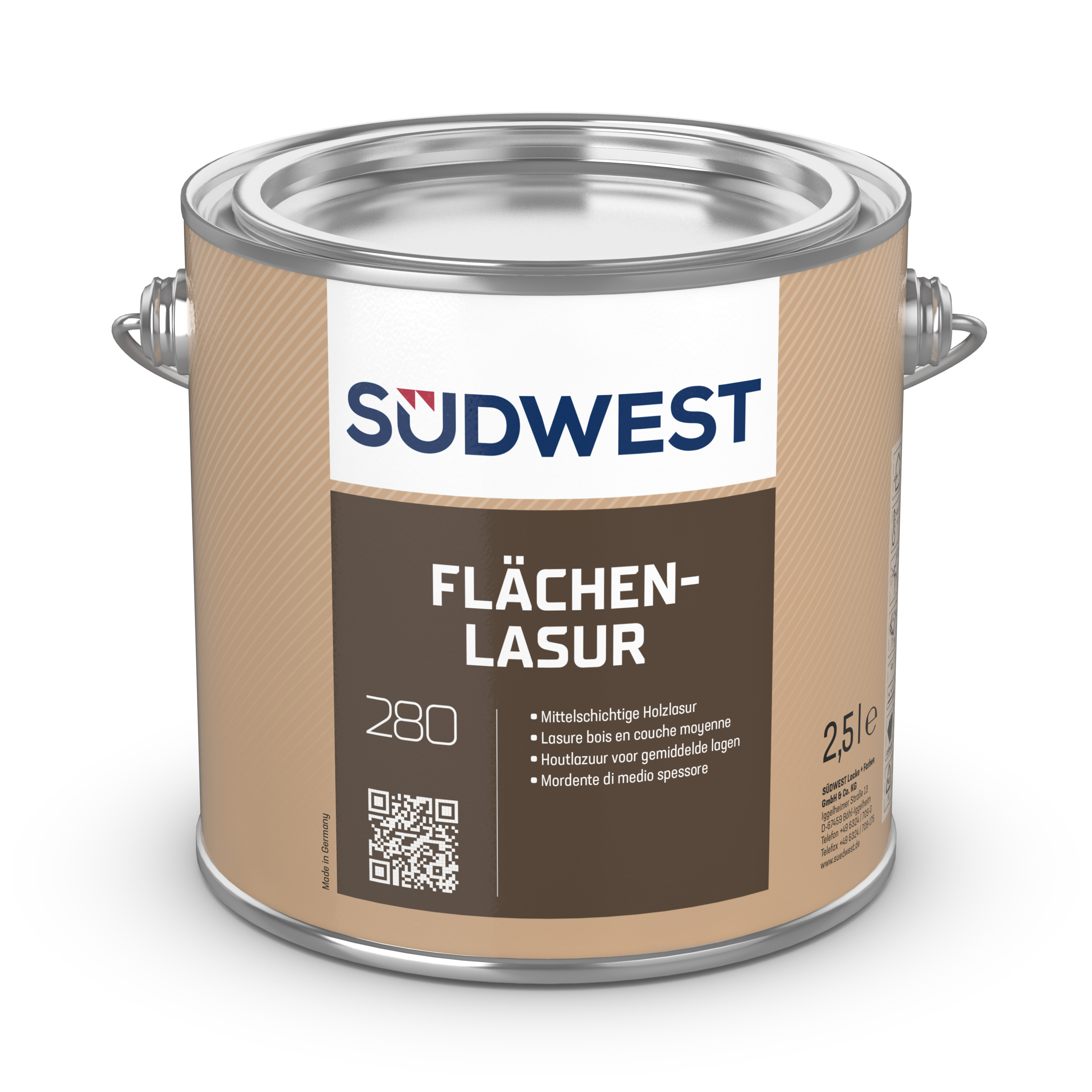 Südwest AquaVision Flächen-Lasur, 9551 Ebenholz, Seidenmatt, 750 ml