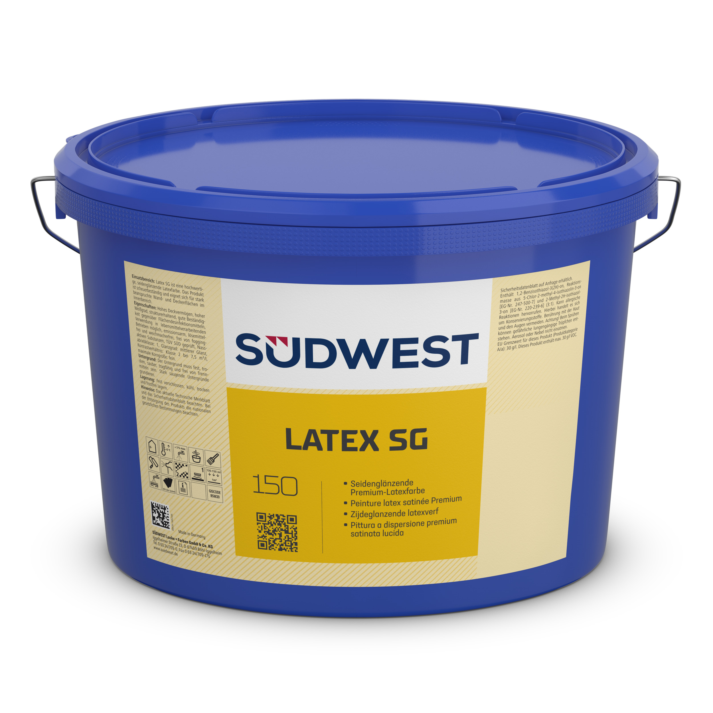 Südwest Innenfarbe Latex SG, Basis 0030, Seidenglänzend, 12,5 l