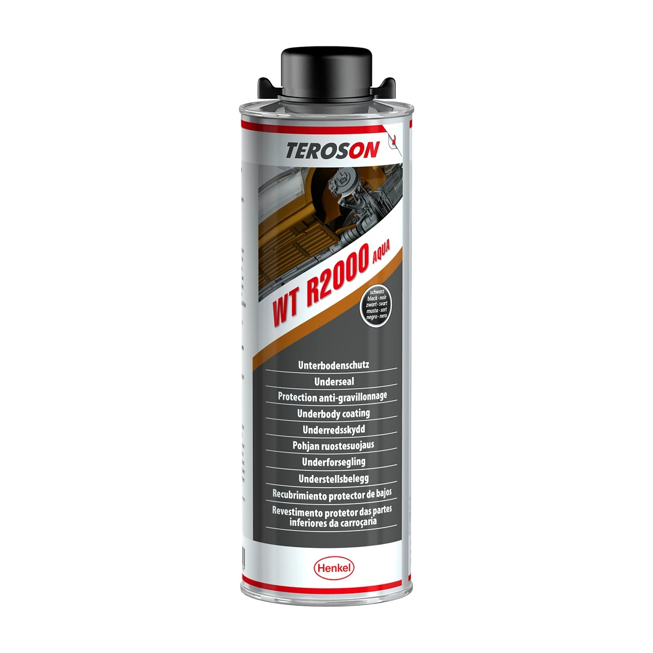 Teroson Unterbodenschutz WT R2000 Aqua, Schwarz, 1 l