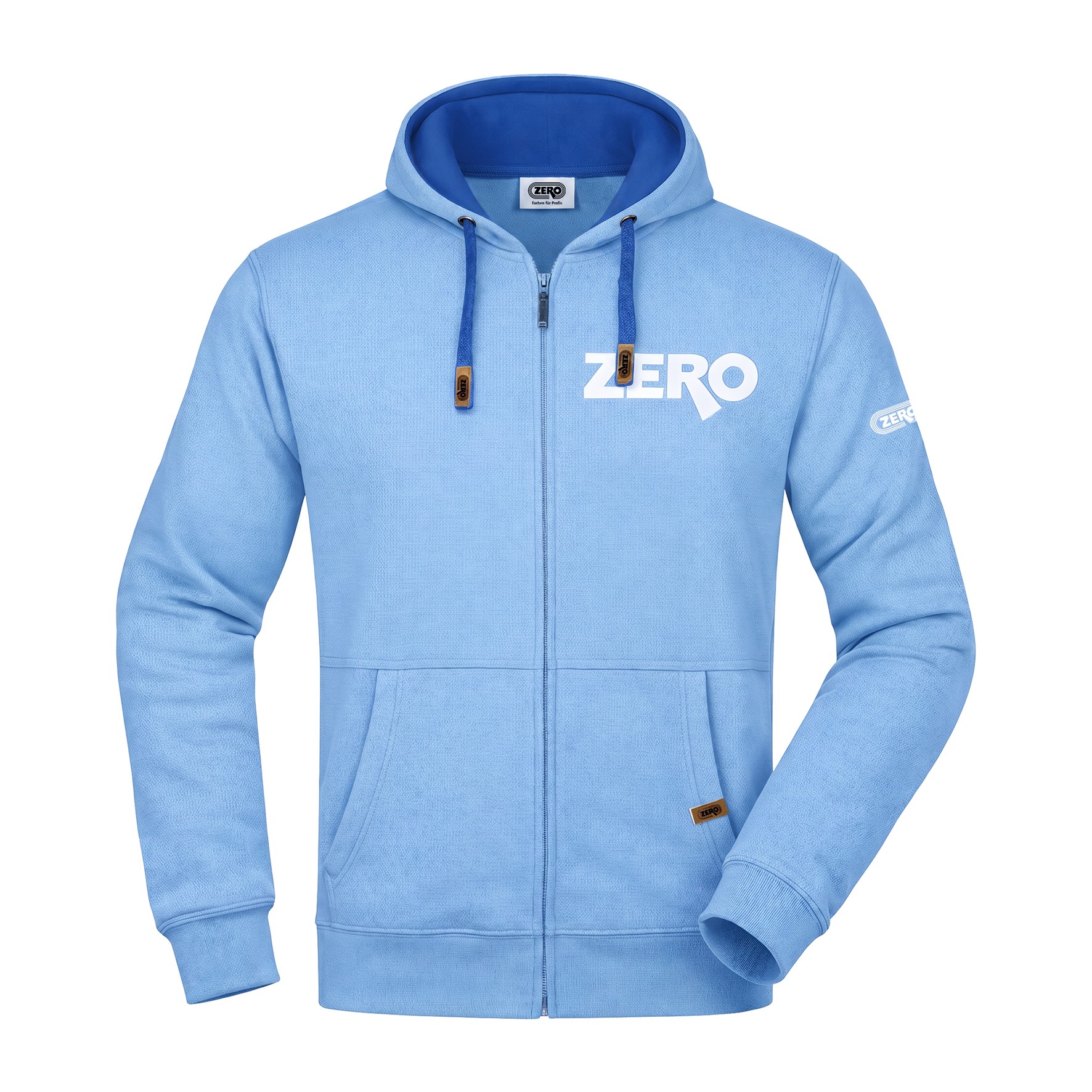 Gratis ZERO Kapuzen-Sweatjacke, Eisblau, Größe XXXL