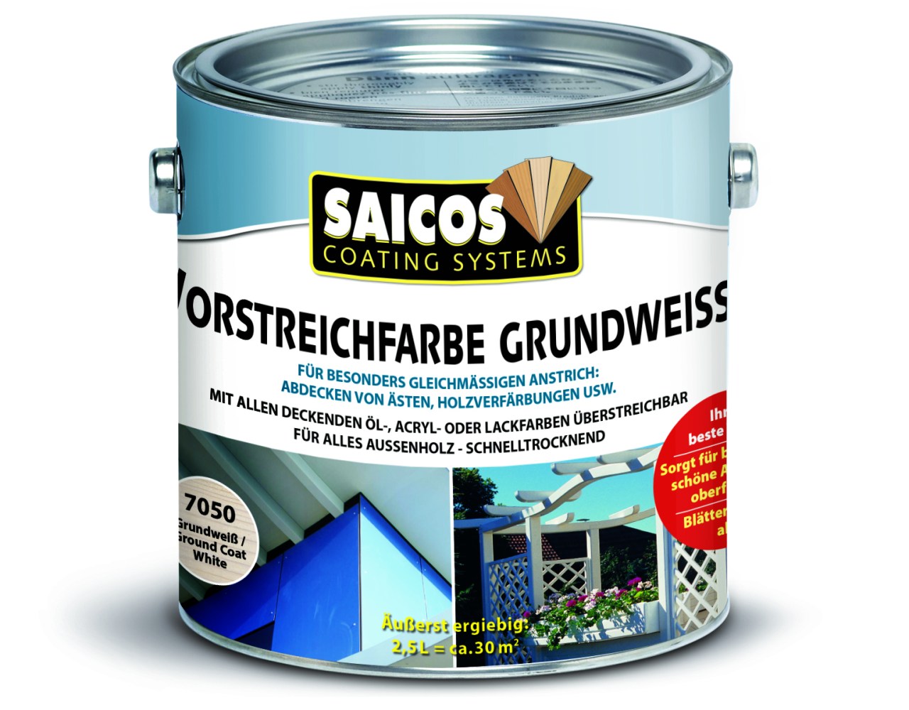 Saicos Vorstreichfarbe Grundweiß, 2,5 l