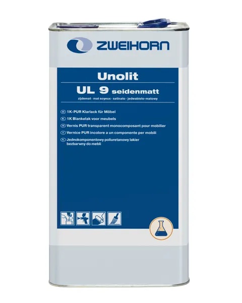Zweihorn Klarlack Unolit UL 9, Seidenmatt, 5 l