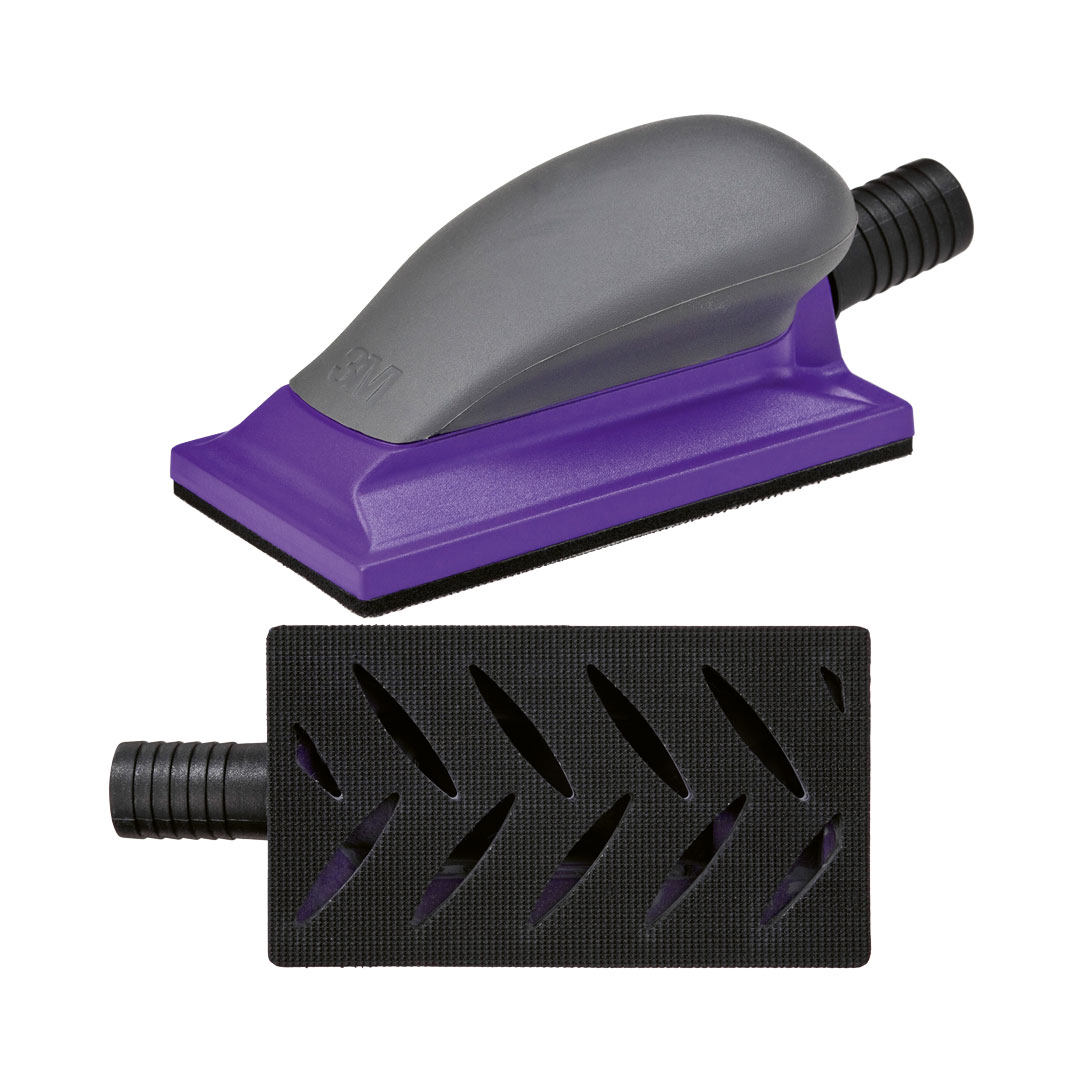 3M Hookit Premium Handblock, Multihole, Lila, 115 x 225 mm
