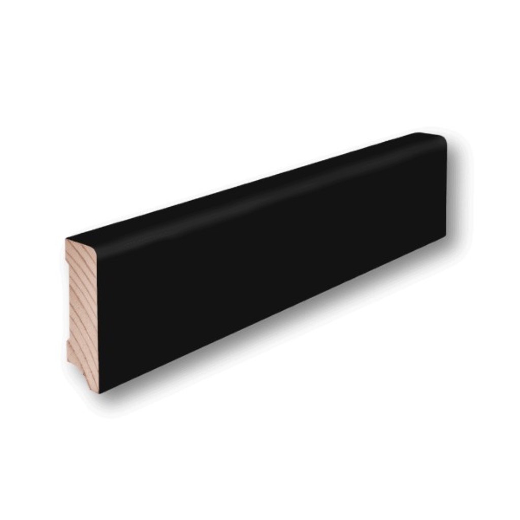 Hocotimber Kiefer-Fußleiste Cube SB 631, RAL 9005, 16 x 58 x 2400 mm