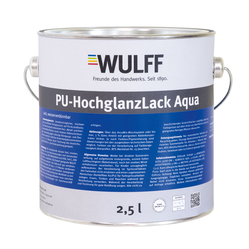 Arculux® PU-HochglanzLack Aqua, Weiß, 750 ml